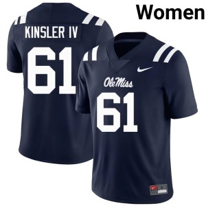 #61 Ole Miss Rebels Women's College Football Game Tommy Kinsler IV Navy Jersey 170834-802