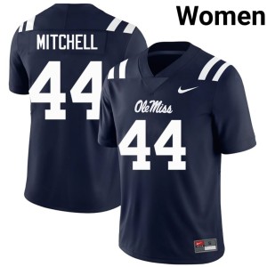 #44 Tony Mitchell Navy NCAA Ole Mississippi Rebels Women College Football Jersey 931909-522