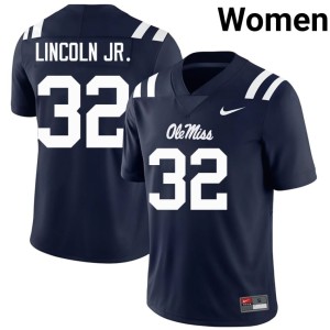 #32 Womens College Football Victor Lincoln Jr. Navy Limited Ole Mississippi Jerseys 468860-891