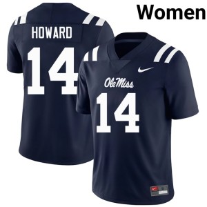 #14 Walker Howard Mississippi Rebels Navy High School Women's College Football Jerseys 388345-657