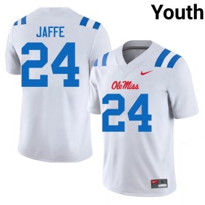 #24 Miss Rebels Youth College Football High School Andy Jaffe White Jerseys 938888-674