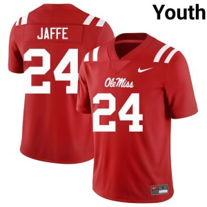 #24 Andy Jaffe College Football Red Ole Miss Embroidery Youth Jerseys 226806-571