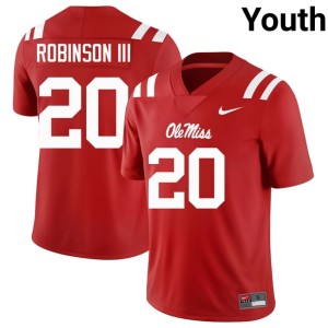 #20 UM Rebels Youth Anthony Robinson III College Football NCAA Red Jersey 165506-756