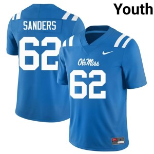 #62 Powder Blue UM Rebels College Football Youth Stitched Brycen Sanders Jerseys 637543-705