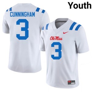 #3 Miss Rebels College Football Youth 2026 Caleb Cunningham White Jerseys 885550-686