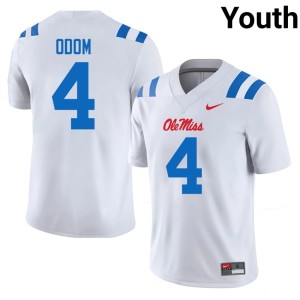 #4 White Youth 2026 College Football Caleb Odom Ole Mississippi Jerseys 549475-957