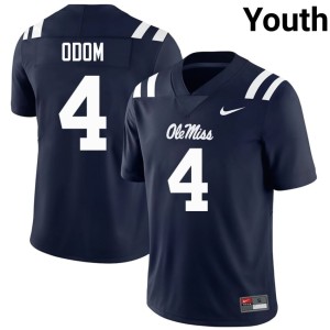 #4 Caleb Odom Rebels Youth Navy College Football Limited Jerseys 644556-458