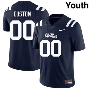 #00 Rebels Custom Youth College Football Navy Player Jerseys 722414-180