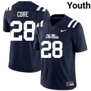 #28 Dante Core Youth Alumni Ole Mississippi Rebels College Football Navy Jersey 111878-457