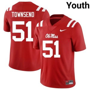 #51 College Football UM Rebels Limited Delano Townsend Youth Red Jerseys 281800-681