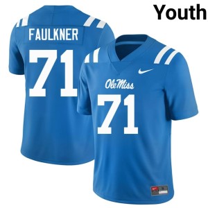 #71 2026 Youth Powder Blue UM Rebels College Football Emanuel Faulkner Jersey 692844-589