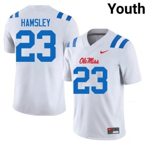 #23 Stitched George Hamsley Hotty Toddy Youth White College Football Jersey 475161-956