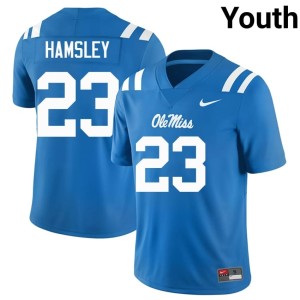 #23 College Football Forward Rebels George Hamsley Youth Powder Blue Replica Jerseys 634140-177