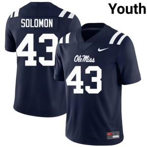 #43 College Football Mississippi Rebels Navy Isreal Solomon Youth 2026 Jerseys 383303-808