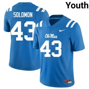 #43 Youth College Football Powder Blue Player Ole Miss Isreal Solomon Jerseys 886948-720