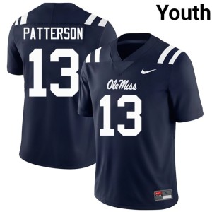 #13 Miss Rebels College Football High School Youth Navy Jack Patterson Jersey 675340-746