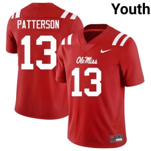 #13 Replica Ole Miss Youth Jack Patterson Red College Football Jerseys 402597-528