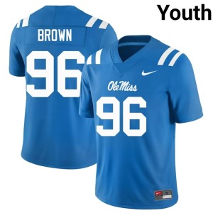 #96 Powder Blue Youth Jamarious Brown Ole Miss 2026 College Football Jerseys 977076-400