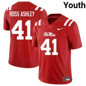 #41 John Ross Ashley College Football Embroidery Youth Red Ole Miss Jerseys 412310-383