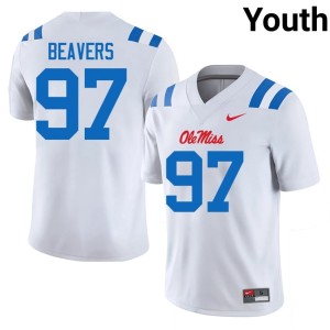 #97 College Football White High School Kamron Beavers Mississippi Youth Jerseys 117526-194