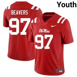 #97 Red Kamron Beavers University Youth Rebels College Football Jersey 351672-912