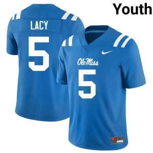#5 Kewan Lacy Powder Blue Youth Forward Rebels College Football Official Jersey 709485-446