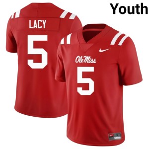 #5 Limited Youth College Football University of Mississippi Red Kewan Lacy Jersey 431132-369