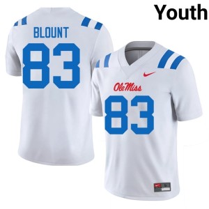#83 Youth White College Football University of Mississippi Levi Blount Game Jerseys 208245-303