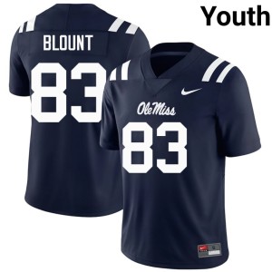 #83 Navy College Football Youth Levi Blount Mississippi Official Jersey 450771-547