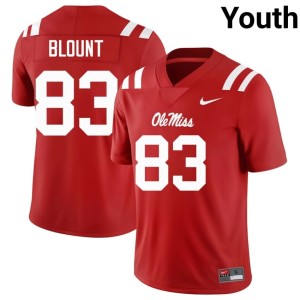 #83 Ole Mississippi Red Youth Levi Blount College Football High School Jerseys 819236-422
