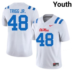 #48 College Football Mark Trigg Jr. Youth University of Mississippi White Player Jerseys 265466-818