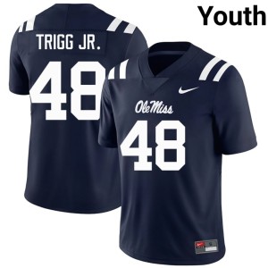 #48 College Football Youth Game Ole Miss Navy Mark Trigg Jr. Jerseys 706052-301