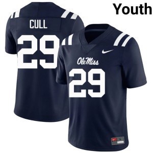 #29 College Football Navy Nick Cull Miss Rebels Youth Official Jersey 880956-808