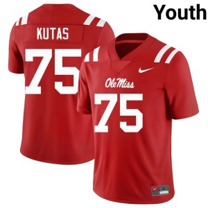 #75 Replica Red College Football Youth Ole Miss Rebels Patrick Kutas Jersey 693380-341