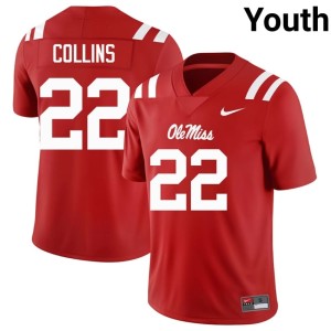 #22 Red College Football Raymond Collins Youth NCAA Ole Miss Jersey 396896-330