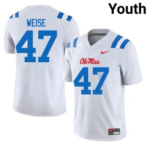 #47 University UM Rebels College Football Youth Stephon Weise White Jerseys 959145-797