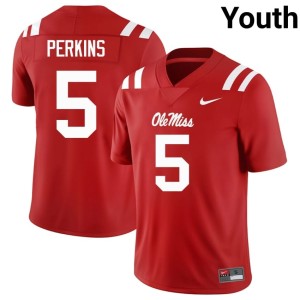 #5 Suntarine Perkins Red Youth Ole Miss Rebels Limited College Football Jersey 316477-782