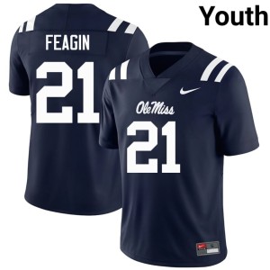 #21 Tavoy Feagin University of Mississippi Limited Youth Navy College Football Jersey 780028-744