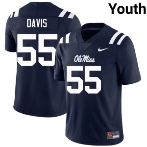 #55 Terez Davis Youth Navy Player Ole Miss College Football Jerseys 754153-615