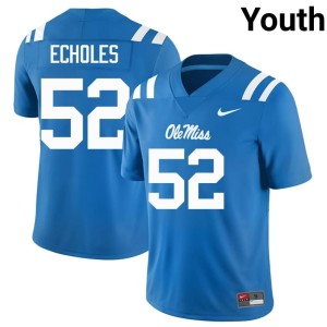 #52 Youth Mississippi Powder Blue Will Echoles Player College Football Jersey 907889-116