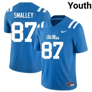 #87 Ole Miss Wyatt Smalley Youth NCAA Powder Blue College Football Jersey 469207-630