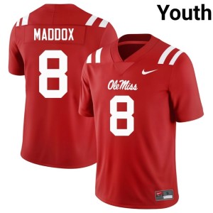 #8 College Football AJ Maddox Red High School Ole Miss Youth Jerseys 920650-511
