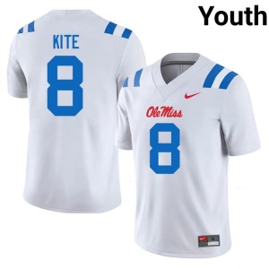 #8 Antonio Kite White College Football Embroidery Mississippi Youth Jersey 978012-839