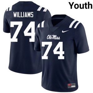 #74 Navy Ben Williams Limited Ole Miss Youth College Football Jersey 834119-845