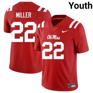 #22 Cameron Miller Youth College Football Red Ole Miss 2026 Jerseys 743681-596