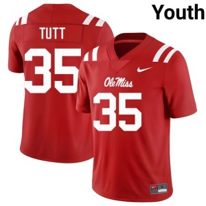 #35 Mississippi Red Youth Craig Tutt College Football Game Jerseys 777357-281