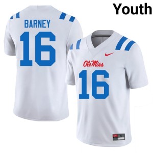#16 Ole Mississippi Rebels Dorian Barney White Youth College Football University Jersey 296011-472