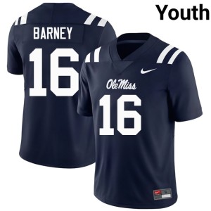 #16 College Football Navy UM Rebels Replica Youth Dorian Barney Jersey 878255-734