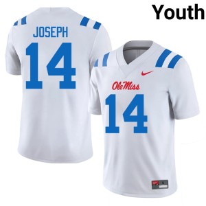 #14 College Football 2026-27 Edwin Joseph Youth White Ole Miss Jersey 807778-125