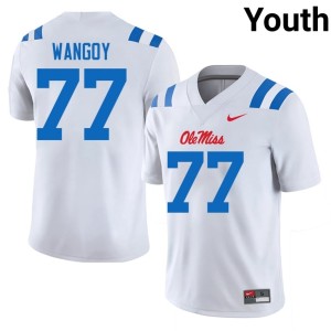 #77 Ole Miss College Football Enoch Wangoy High School White Youth Jerseys 217271-278